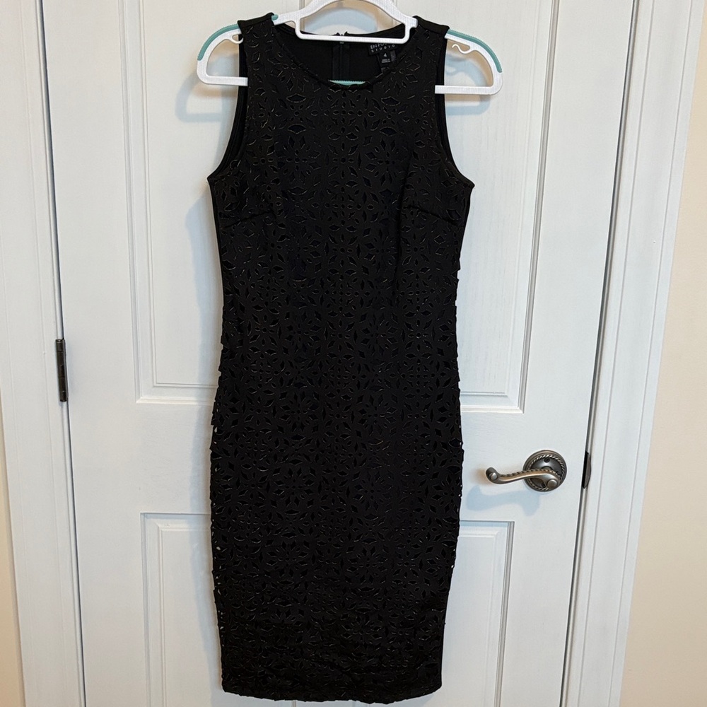 Enfocus Studio Black Lace Midi Dress